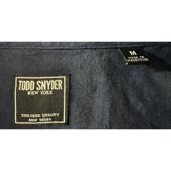 Todd Snyder linen blend Shirt Size M color blue NWOT - Picture 2 of 6